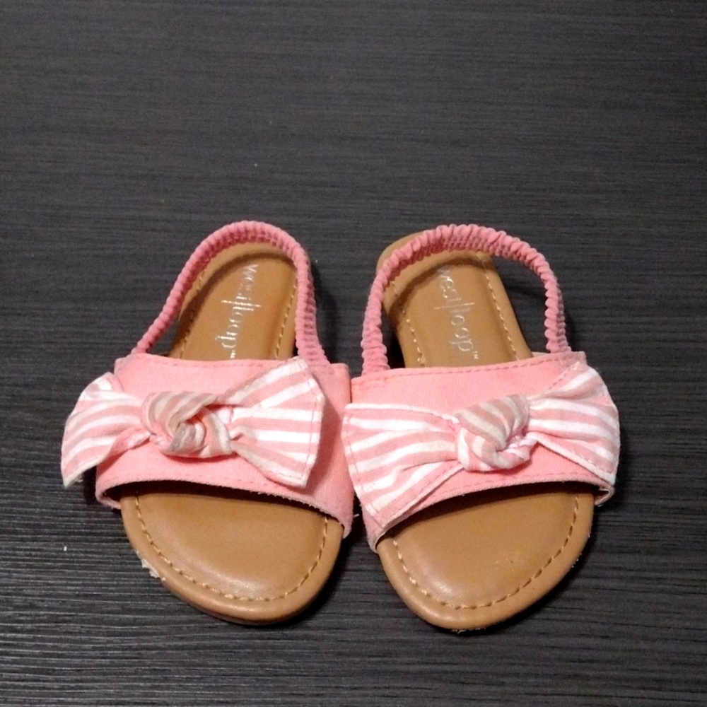 Girls West loop  light pink&white sandals